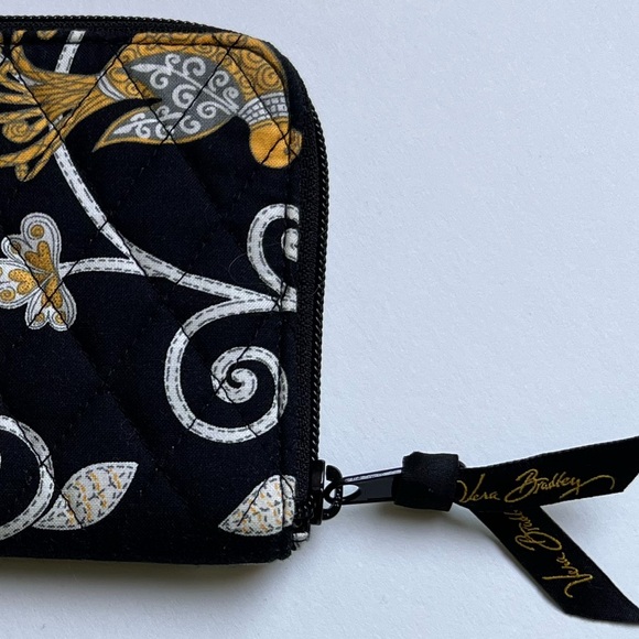 Vera Bradley -Wallet/Wristlet -Black with Design in White and Gold - Gently Used - Picture 5 of 12